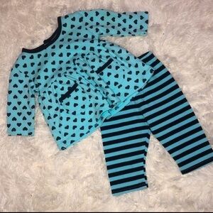 Baby Girls Three Sisters Heart Stripe Pants Set